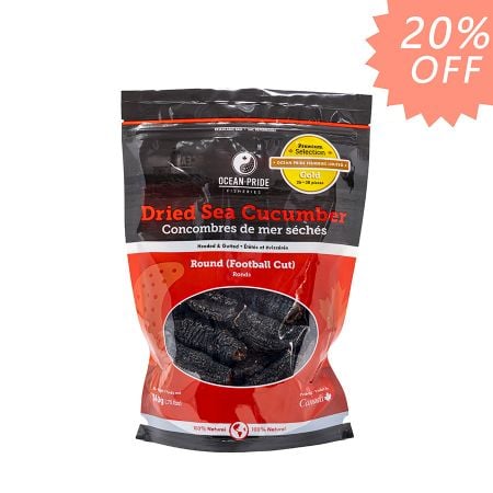 Sea Cucumber 340 g round football cut front pouch
