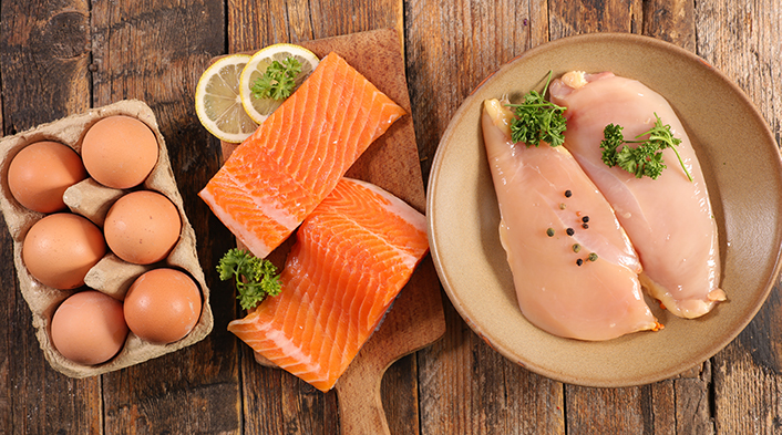 Animal Sources of Omega-3 including Salmon Eggs and Chicken
