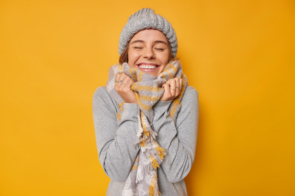 person staying warm for bone and joint health