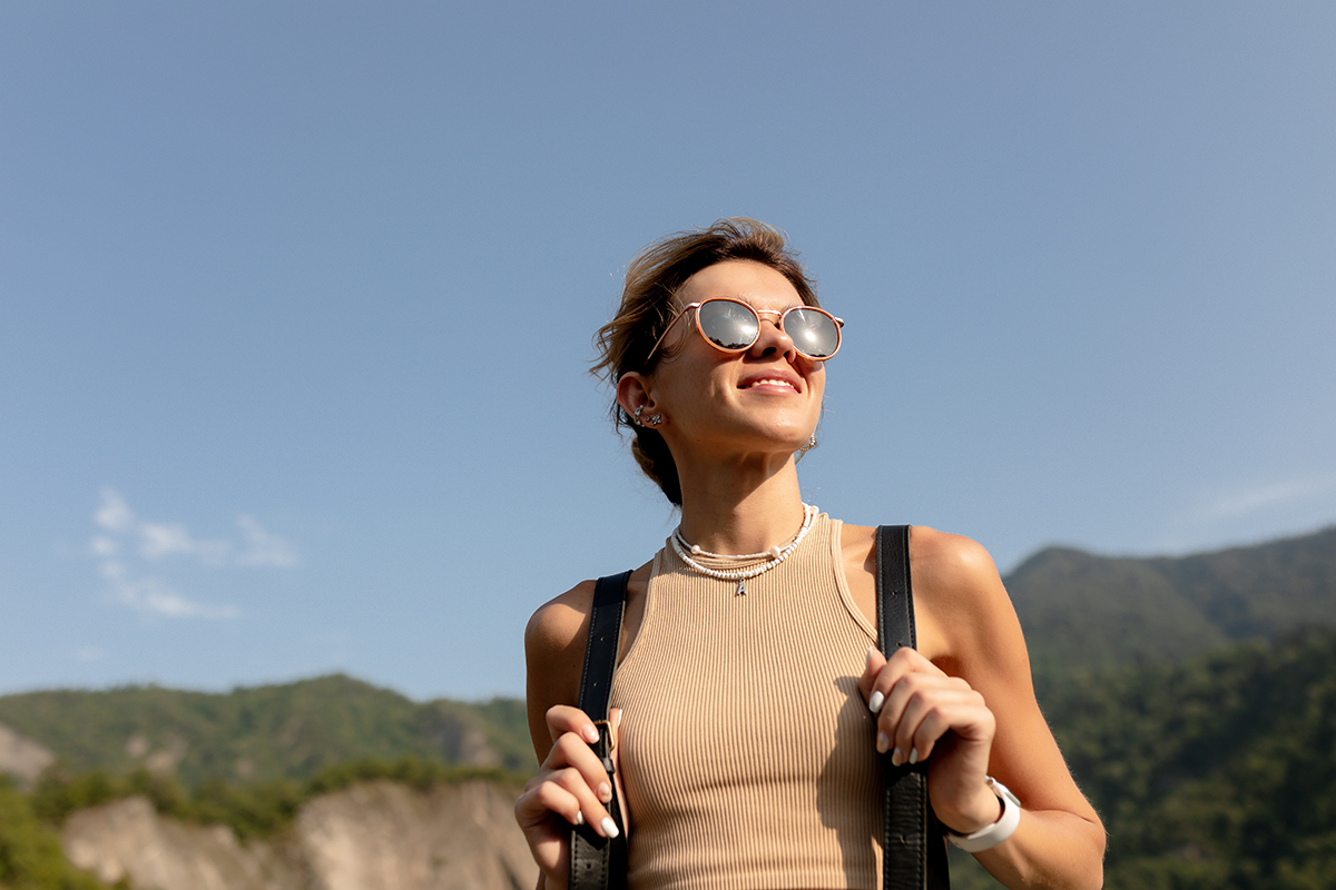 Woman calm and happy