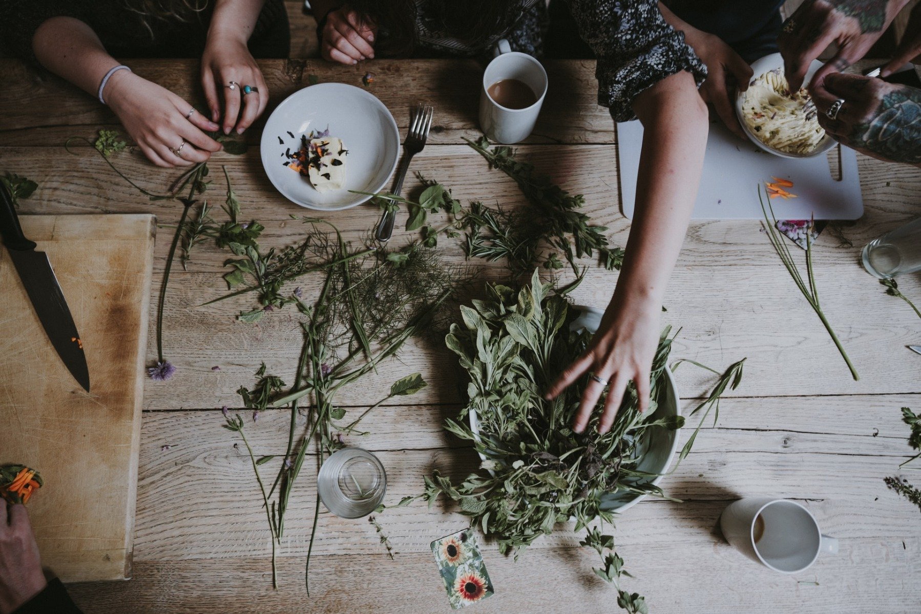 herbs on table