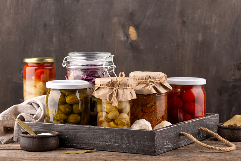 jars of preserved food