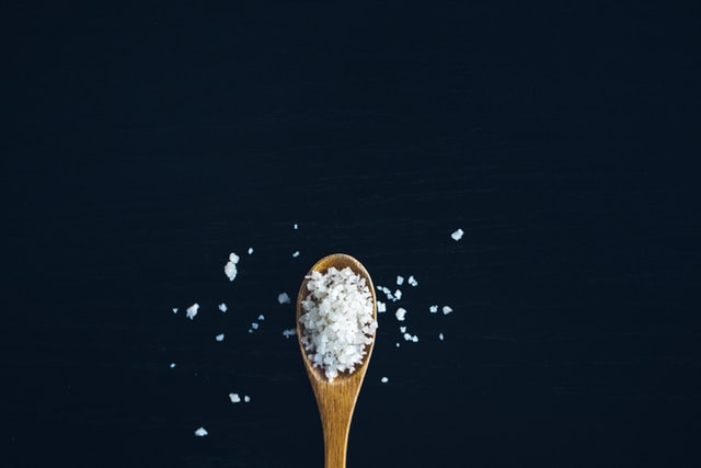 wooden spoon with salt