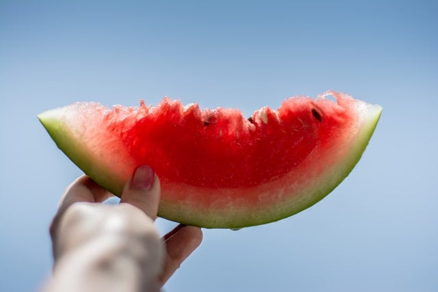 Hand holding Watermelon