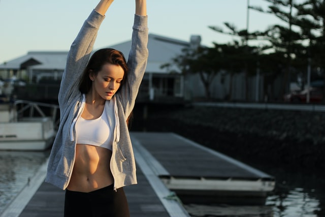 Healthy person doing some stretches